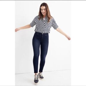 Madewell 9" High Rise Skinny Jeans Dark Thread Wash Blue Stretchy Women Size 25